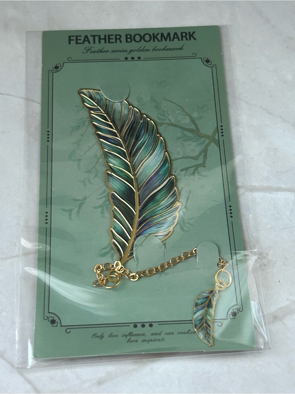 Feather Series Golden Metal Bookmark